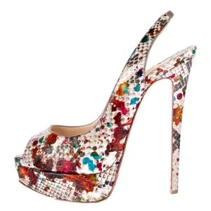 Christian Louboutin Slingback Platform Heels (Size 37)